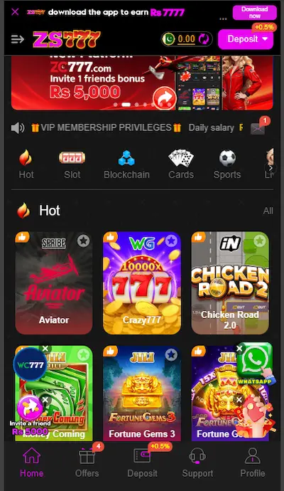 zs777 game apk interface bet earning app